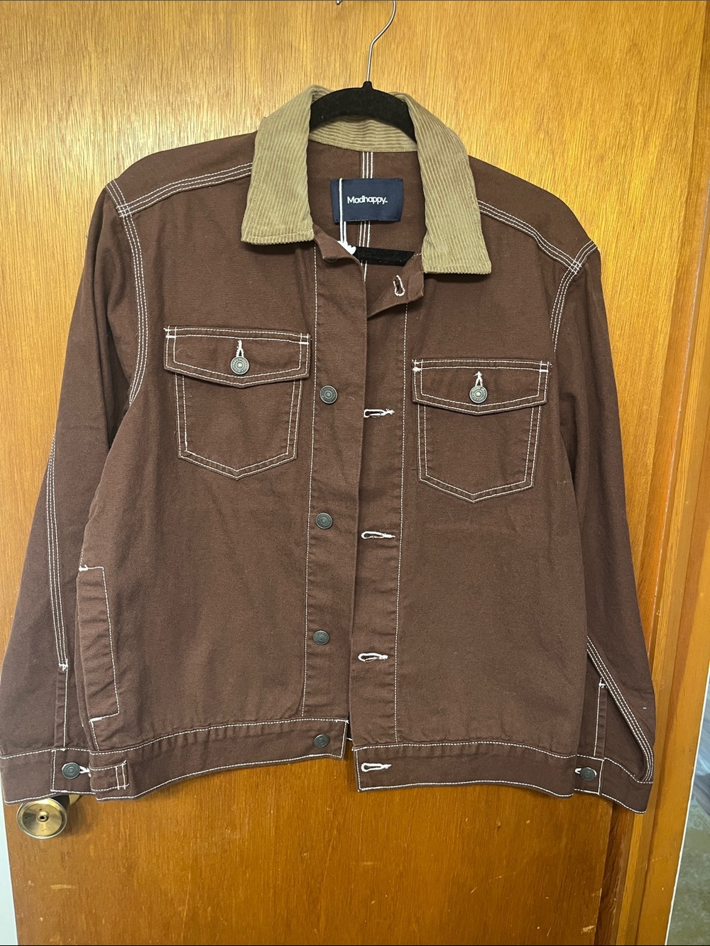 Madhappy Brown Canvas Jacket with Tan Corduroy Collart